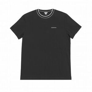 CALVIN KLEIN Black Logo Ringer Short Sleeve Tee Shirt – Size S